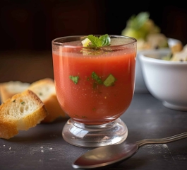 Gaspacho de Morango combinação surpreendente de sabores